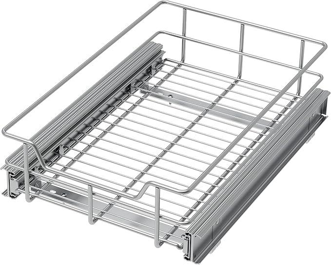Pull Out Cabinet Organizer 11" W X 17" D, Slide Out Drawers For Kitchen Organizers and Storage, Pull Out Drawers For Cabinets Capacity Heavy Duty Caddy, Cabinet Shelves Chrome-Plated, Bathroom Pantry - ModernBath