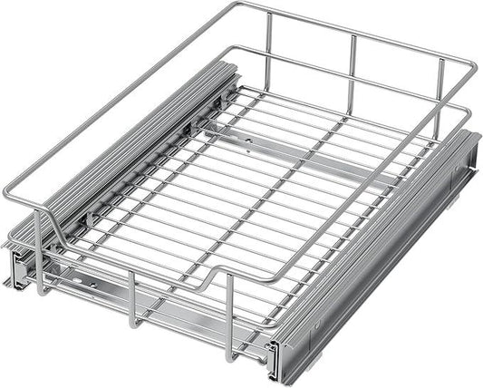 Pull Out Cabinet Organizer 11" W X 17" D, Slide Out Drawers For Kitchen Organizers and Storage, Pull Out Drawers For Cabinets Capacity Heavy Duty Caddy, Cabinet Shelves Chrome-Plated, Bathroom Pantry - ModernBath