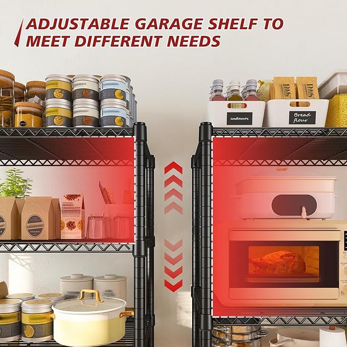 REIBII 72’’H Wire Shelving, 6 Tier Metal Shelving Units and Storage Shelves, Adjustable Garage Shelving for Storage Heavy Duty Shelving for Pantry Shelf Kitchen Garage, 24’’W X18’’D X72’’H - ModernBath