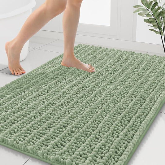 Smiry Bathroom Rugs Mat 40x32, Extra Soft Absorbent Chenille Bath Rugs, Non Slip Rubber Backing Machine Washable Quick Dry Bath Mats for Bathroom Floor, Tub, Shower, Home Decor Accessories, Sage Green - ModernBath
