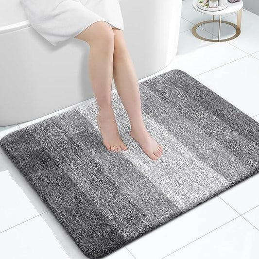 OLANLY Bathroom Rugs Mat 40x32, Extra Soft Absorbent Microfiber Bath Rugs, Rubber Backing, Quick Dry, Machine Washable Bath Mats for Bathroom Floor, Tub and Shower, Home Decor Accessories, Grey - ModernBath