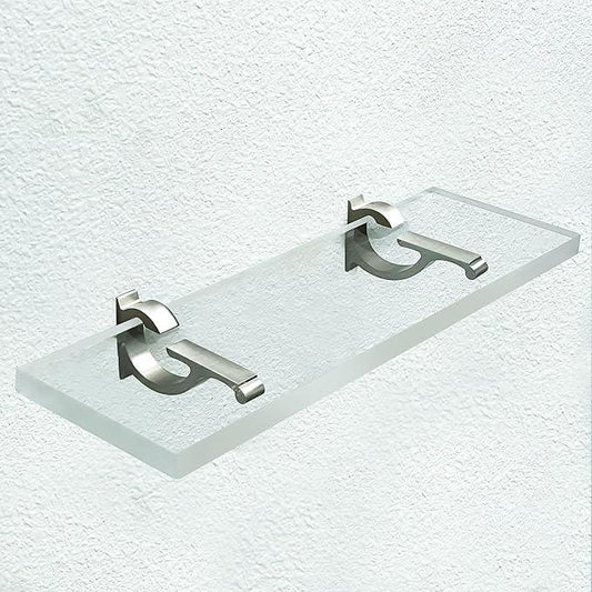 Clear Acrylic Shelves for Wall Storage, 6" W X 36" L, 3/4" Thick Wall Mounted Floating Shelves for Bedroom, Living Room, Bathroom, ‎Easy Installation with Screws and Brushed Nickel Brackets - ModernBath