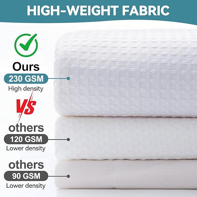 Conbo Mio No Hook Waffle Weave Shower Curtain with Snap in Liner Set, Hotel Luxury White Shower Curtains for Bathroom with See Through Top Window, Waterproof, Washable 71W x 74H - ModernBath