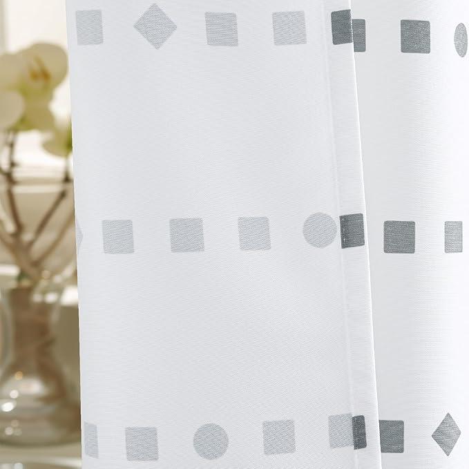 jinchan Grey and White Boho Shower Curtain Color Block Striped Fabric Shower Curtains for Bathroom Ombre Modern Luxury Waterproof with 12 Hooks 70x72 Inches - ModernBath