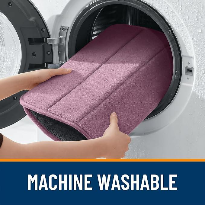 OLANLY Memory Foam Bath Mat 44x32, Super Soft Absorbent Bathroom Rugs, Quick Dry, Machine Washable Shower Floor Rugs, Bathmat Carpet, Bathroom Home Decor Accessories, Deep Plum - ModernBath