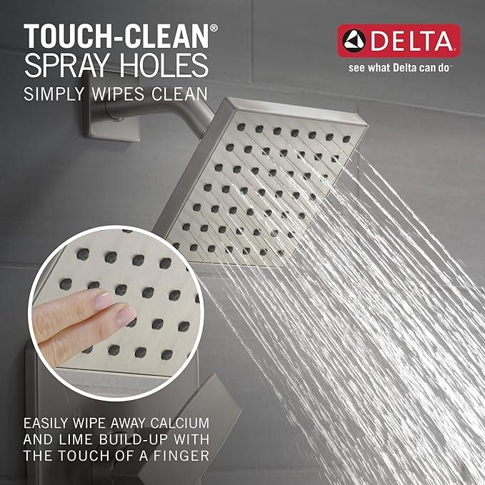 Delta Modern 14 Series Shower Faucet Set, Brushed Nickel Shower Head and Handle Set, Valve Trim Kit, Stainless T14267-SS-PP (Valve Not Included) - ModernBath