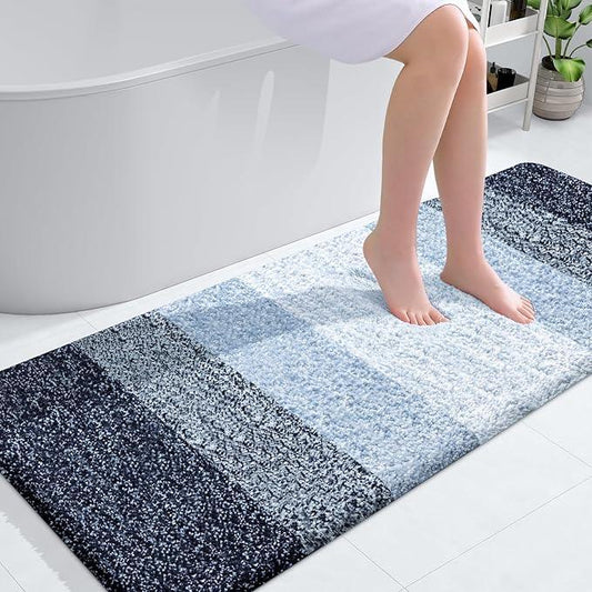 OLANLY Bathroom Runner Rugs 54x24, Extra Soft Absorbent Microfiber Bath Rugs, Rubber Backing, Quick Dry, Washable Bath Mats for Bathroom Floor, Tub and Shower, Home Decor Accessories, Navy Blue - ModernBath