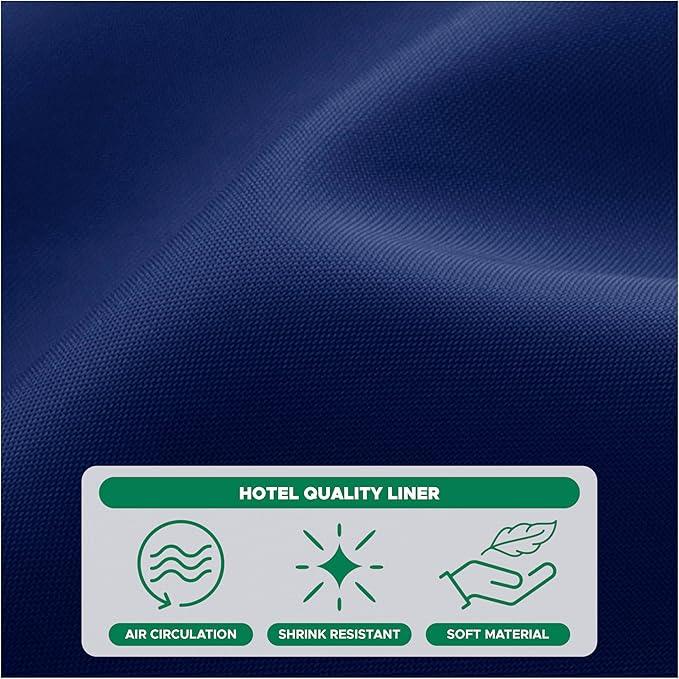 Biscaynebay Extra Long Fabric Shower Curtain Liner 72" Width by 84" Length, Navy Water Resistant Bathroom Curtains, Rust Resistant Grommets Weighted Bottom Hem Machine Washable - ModernBath