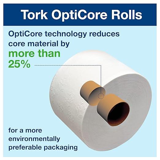 Tork OptiCore Mid-size Toilet Paper Roll White T11, Universal, 2-ply, 36 x 865 sheets, 161990 - ModernBath