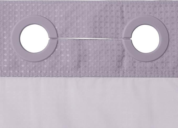 River Dream Heavyweight No Hooks Required Dotted Waffle Weave Shower Curtain with Snap in Liner - 71W x 74H,Hotel Grade,Spa Like Bath Curtain,Lilac - ModernBath