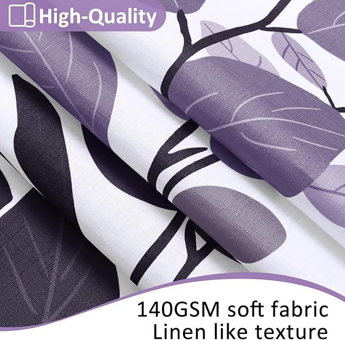 BOODII Royal Purple Leaf Shower Curtain for Bathroom Botanical Eucalyptus Nature Eucalyptus Shower Curtain Set Floral Leaves Bathroom Decor Natural Bath Curtains 72x72 - ModernBath