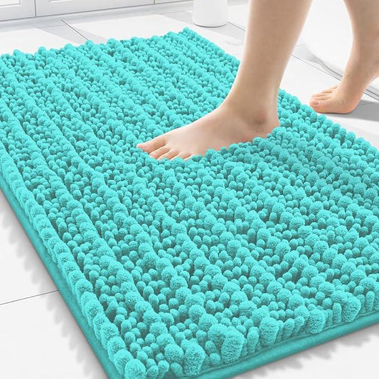 Smiry Bathroom Rugs Mat 30x20, Extra Soft Absorbent Chenille Bath Rugs, Non Slip Rubber Backing Machine Washable Quick Dry Bath Mats for Bathroom Floor, Tub, Shower, Home Decor Accessories, Turquoise - ModernBath