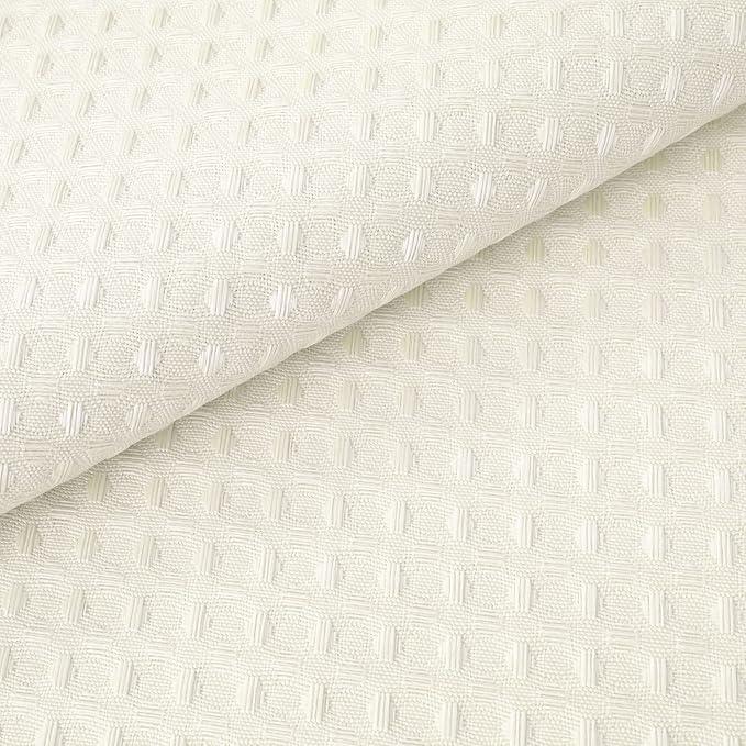 River Dream Heavyweight No Hooks Required Dotted Waffle Weave Shower Curtain with Snap in Liner - 71W x 74H,Hotel Grade,Spa Like Bath Curtain,Cream - ModernBath