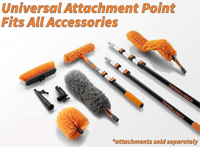 5-18 ft Window Washer Squeegee Kit with Extension Pole (24+ Foot Reach) // Long Handle Squeegee for Window Cleaning & Car Cleaning Multi-Use//Telescopic Professional Window Cleaning Squeegee for Home - ModernBath