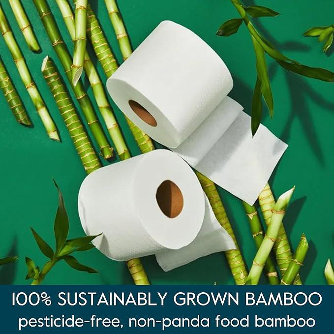 Grove Co. Bamboo Toilet Paper Tree Free & Septic Safe Bath Tissue, Ultra Soft, Durable, & Absorbent 3 Ply Sheets (1 Roll = 44.4 sq ft) Bulk Toilet Paper (Pack of 18 Rolls) - ModernBath