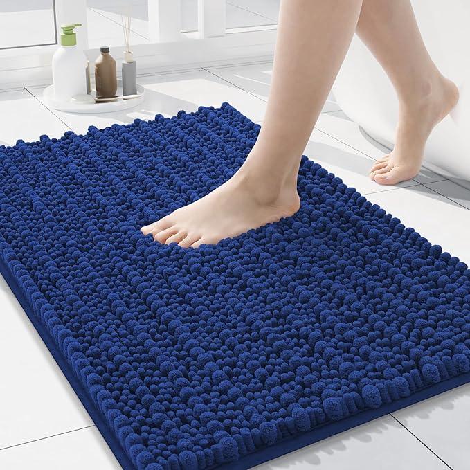 Arotive Luxury Chenille Bathroom Rug Mat, Extra Soft Thick Absorbent Shaggy Bath Rugs, Non-Slip Machine Wash Dry, Plush Bath Mats for Bathroom, Shower and Tub, 24x16, Royal Blue - ModernBath