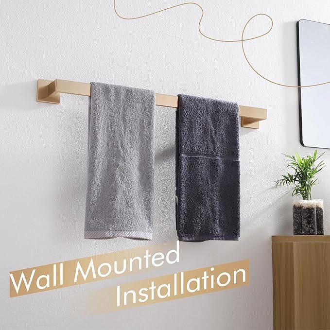 KOKOSIRI 20-Inch Towel Holder for Bathroom Kitchen Towel Bars Wall Mount SUS304 Stainless Steel Towel Rack, Champagne Bronze B4003CPG-L20 - ModernBath