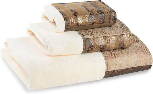 Zahari Home Zambia Animal Print Bath Towel Set - 3 Piece Bath, Hand and Wash Towels. Luxury Contemporary Bath Ensemble - ModernBath