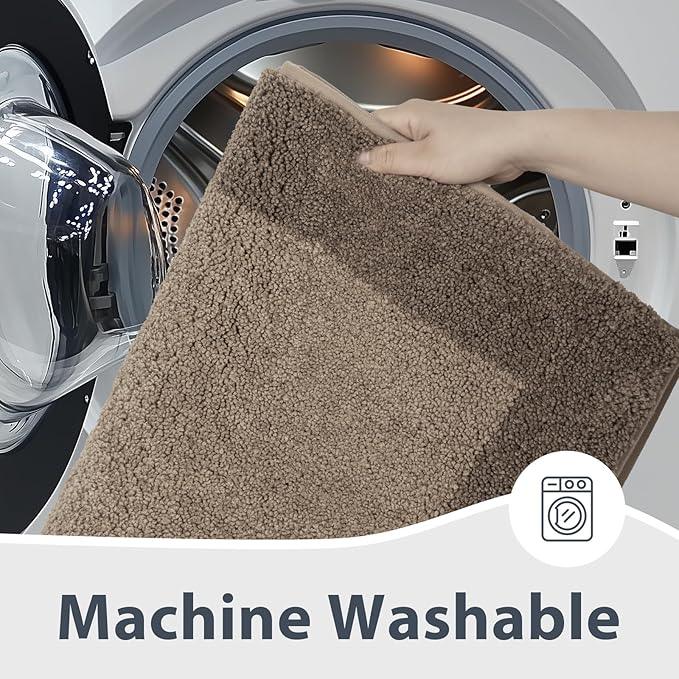 anllugs Bathroom Rugs 30" x 46", Non-Slip Extra Soft Absorbent Bath Rugs, Machine Washable Quick Dry Bath Mats for Bathroom Floor, Shower, Bathtub and Sink, Grayish Brown & Coffee - ModernBath