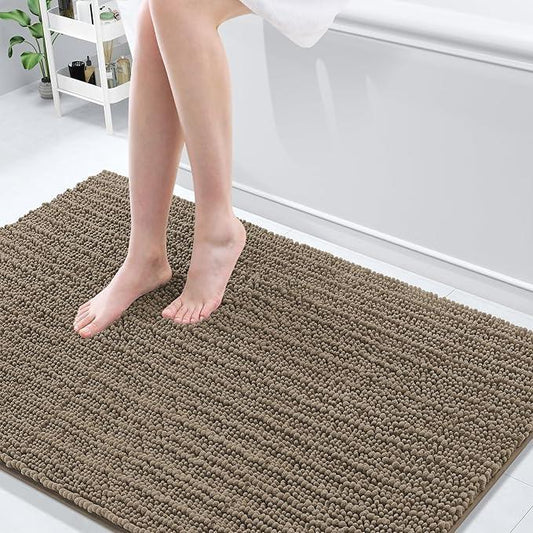 Arotive Luxury Chenille Bathroom Rug Mat, Extra Soft Thick Absorbent Shaggy Bath Rugs, Non-Slip Machine Wash Dry, Plush Bath Mats for Bathroom, Shower and Tub, 59x35, Camel - ModernBath