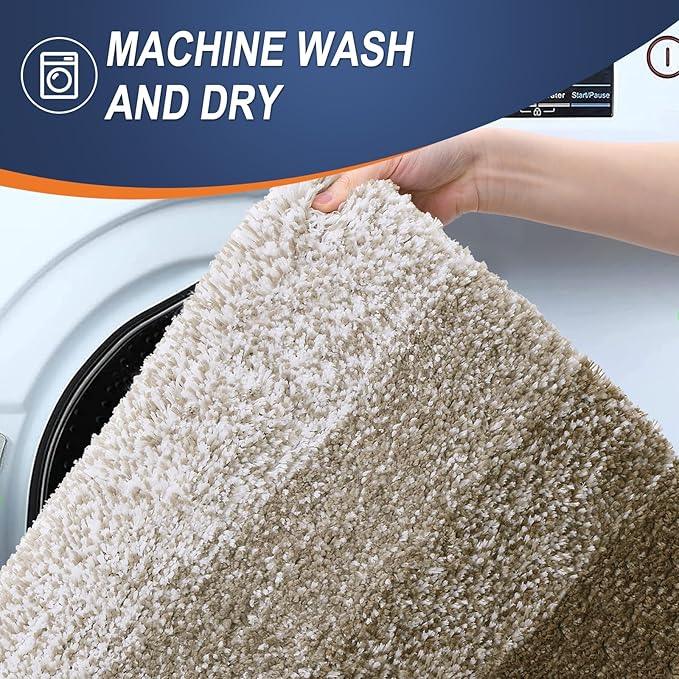 OLANLY Bathroom Runner Rugs 44x24, Extra Soft Absorbent Microfiber Bath Rugs, Rubber Backing, Quick Dry, Machine Washable Bath Mats for Bathroom Floor, Tub and Shower, Home Decor Accessories, Coffee - ModernBath
