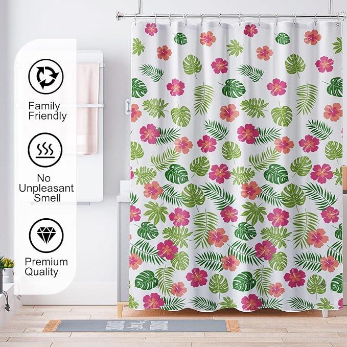 TIKABC Shower Curtain Liner, 4G PEVA Shower Liner, Plastic Waterproof Shower Curtains, 72x72 inch with Grommet Holes 3 Magnetic Weights - ModernBath