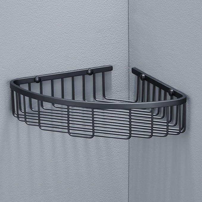Segistan Bathroom Corner Shower Caddy Organizer, Corner-Hollow Design, SUS304 Stainless Steel Heavy Duty Rust-Proof Bathroom Shelf Organizer Holder, Wall Mounted Storage Rack, Matte Black - ModernBath