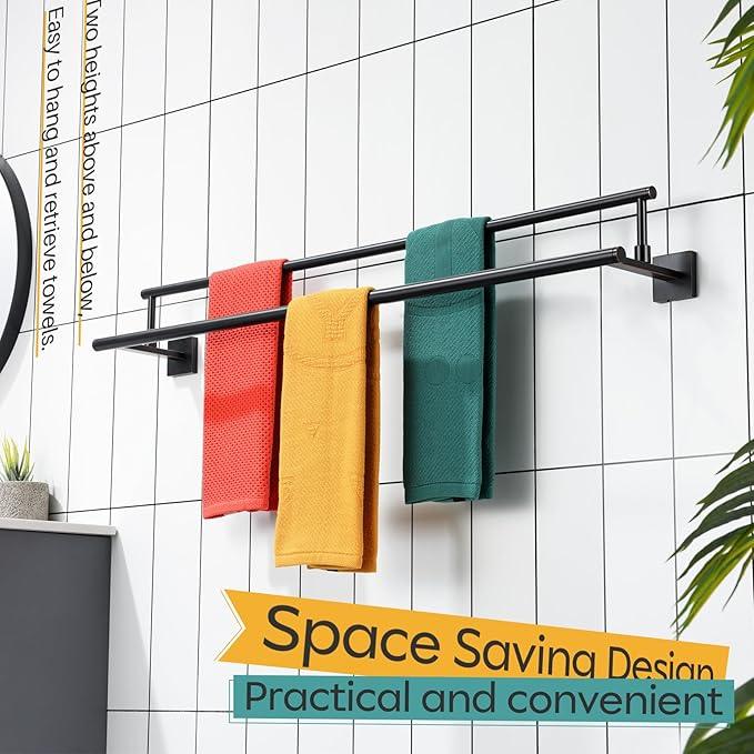 KOKOSIRI Towel Bars 36-Inch Bathroom Towel Holder Oil Rubbed Bronze Double Bath Towel Racks Wall Mounted Stainless Steel B5009ORB-L36 - ModernBath