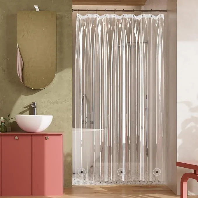 Titanker Shower Curtain Liner 60x72, Clear Plastic Shower Liner Lightweight PEVA Waterproof Shower Curtains for Bathroom with Magnets and Rustproof Grommet Holes - ModernBath