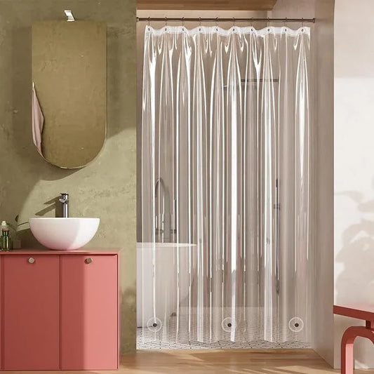 Titanker Shower Curtain Liner 60x72, Clear Plastic Shower Liner Lightweight PEVA Waterproof Shower Curtains for Bathroom with Magnets and Rustproof Grommet Holes - ModernBath