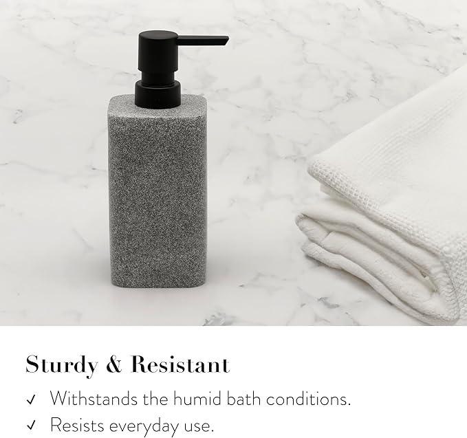 ZCCZ Grey Bathroom Accessory Sets, 4 Pieces Bathroom Accessories Complete Set Vanity Countertop Accessory Set, Includes Lotion Dispenser Soap Pump, Tumbler, Toothbrush Holder and Tray - ModernBath