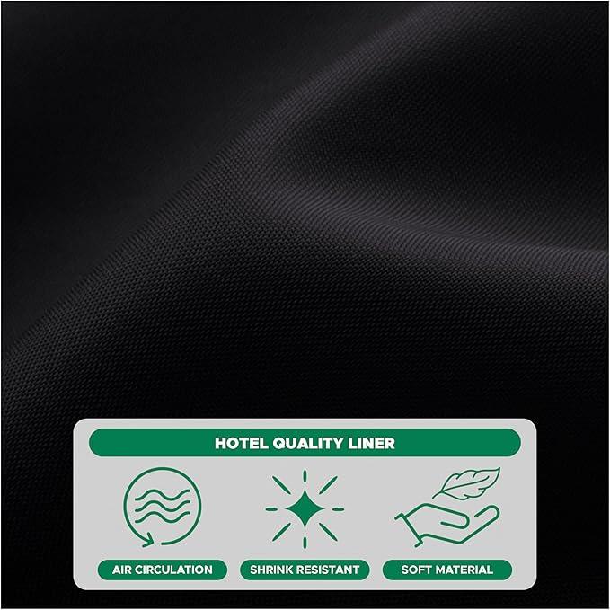 Biscaynebay Fabric Extra Wide Shower Curtain Liners108 Width by 72" Length, Black Water Resistant Bathroom Curtains, Rust Resistant Grommets Top Weighted Bottom Machine Washable - ModernBath