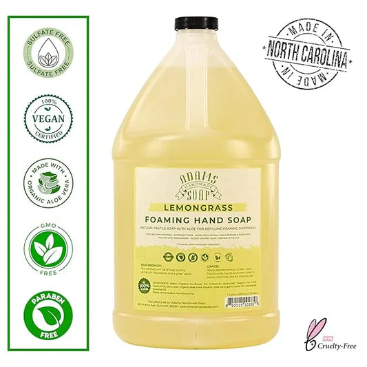 Adams Handmade Soap Liquid Foaming Soap 1 Gal - Lemongrass - ModernBath