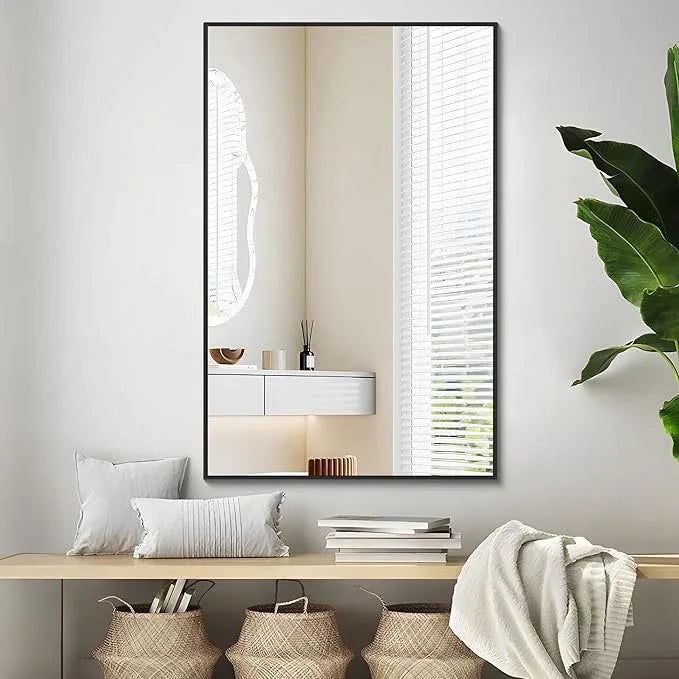 DESBING Black Bathroom Mirror for Wall, 30x48 Inch Rectangle Mirrors with Metal Frame, Modern Vanity Wall Mirror Decor for Entryway Hangs, Bathroom, Living Room Horizontal or Vertical - ModernBath