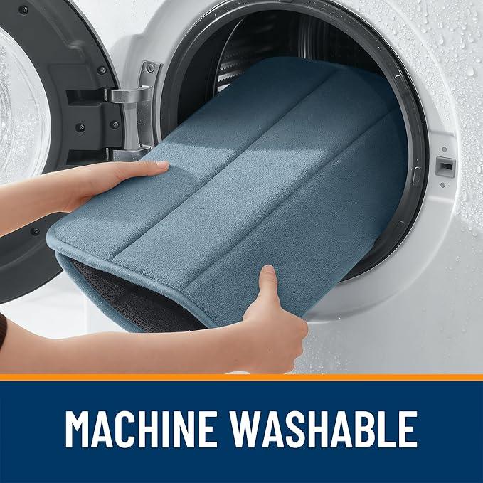 OLANLY Memory Foam Bath Mat 30x20, Super Soft Absorbent Bathroom Rugs, Quick Dry, Machine Washable Shower Floor Rugs, Bathmat Carpet, Bathroom Home Decor Accessories, Airy Blue - ModernBath