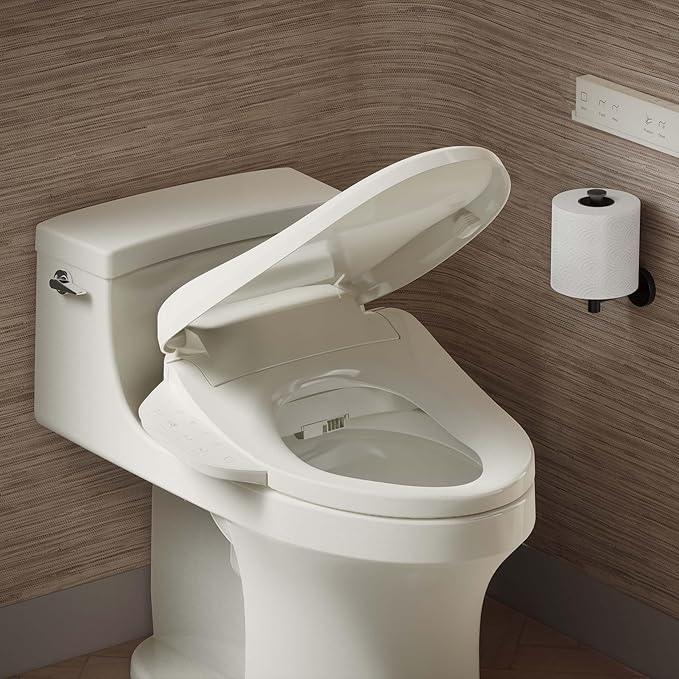 Kohler PureWash M250 Manual Round Bidet Toilet Seat, Biscuit, Quiet-Close Lid Prevents Slamming, Easy Installation with Quick-Release Hinges, Adjustable Spray Position & Pressure - ModernBath
