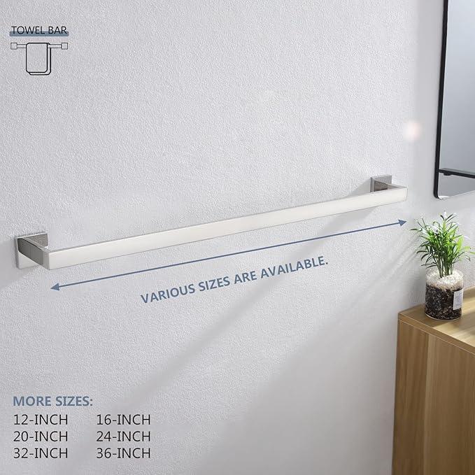 KOKOSIRI 32-Inch Single Towel Bar, Bathroom Kitchen Towel Holder, Wall Mounted SUS304 Stainless Steel Towel Rack, Polished Chrome, B4003CH-L32 - ModernBath