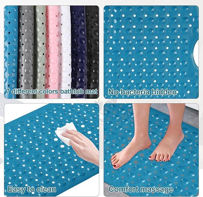 XLHOMO Bathroom Accessories Set - 26PC Gorgeous Teal Bathroom Set, Bathroom Accessory Set, Shower Curtain Set with Bathtub Mats for Shower Tub, Trash Can & Soap Dispenser - ModernBath