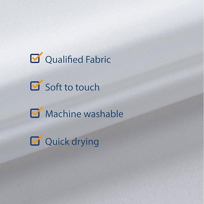 N&Y HOME Fabric Small Stall Shower Curtain Liner Extra Long 36 x 84 inches, Hotel Quality, Washable, Water Repellent, White Bathroom Curtains with Grommets, 36x84 - ModernBath