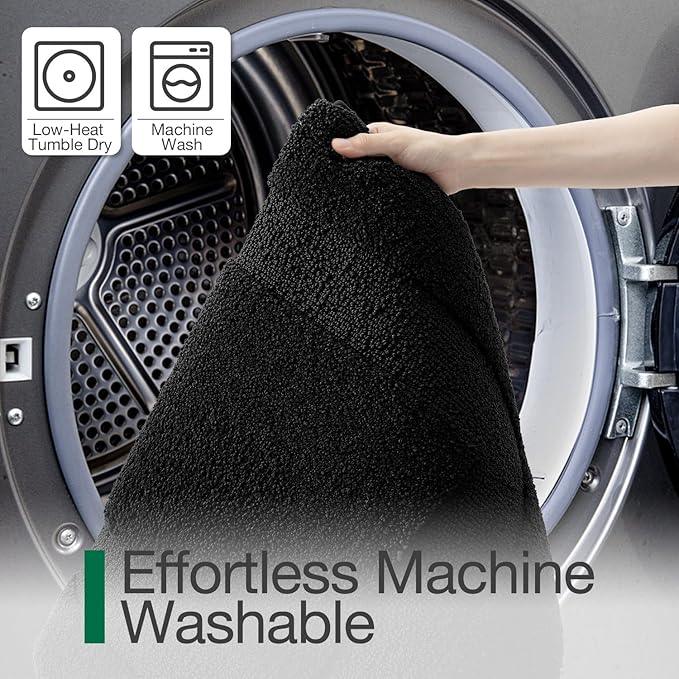 LUMI Ultra Soft Bathroom Rugs Non Slip with Rubber Backing, Absorbent Washable Bath Mat Quick Dry, Upgraded Premium Microfiber Plush Carpet for Bathtub and Shower Floor, Black, 17x30 - ModernBath