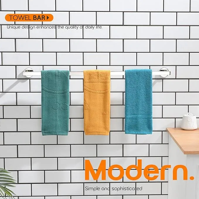 32 Inch Bathroom Towel Bar Bath Towel Rack Kitchen Towel Holder Long Towel Rails Wall Mounted SUS304 Stainless Steel Polished Chrome AN4001CH-L32 - ModernBath