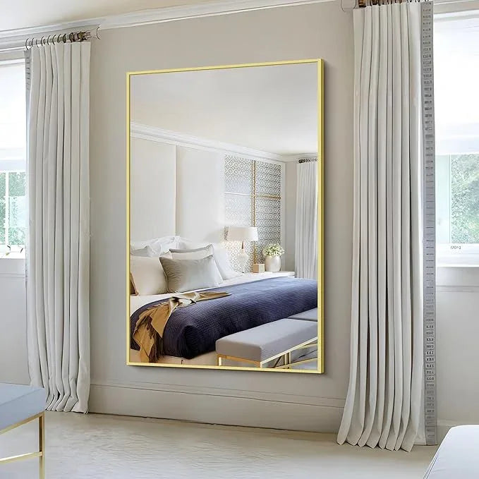 KOCUUY Large Gold Bathroom Mirror, 60x40 Inch Rectangular Mirror for Bathroom Sink, Oversized Wall Mirror with Metal Gold Frame for Living Room, Farmhouse, Entryway, Hang Horizontal/Vertical - ModernBath