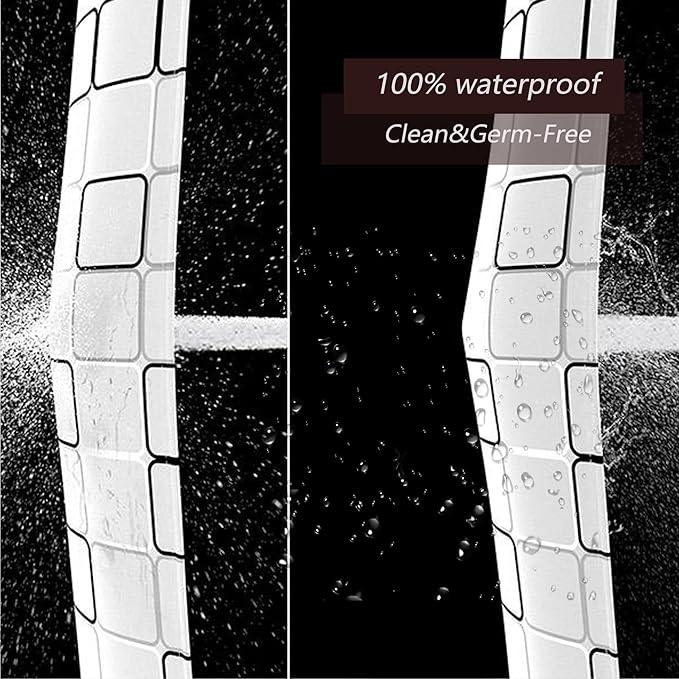 TIKABC Shower Curtain Liner, 4G PEVA Square Shower Liner, Plastic Waterproof Shower Curtains, 72x72 inch with Grommet Holes 3 Magnetic Weights - ModernBath