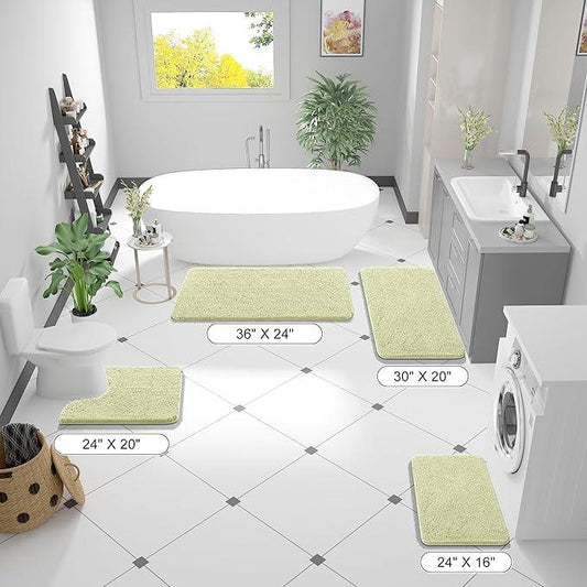 OLANLY Bathroom Rugs 36x24, Extra Soft Absorbent Chenille Bath Rugs, Rubber Backing Quick Dry, Machine Washable Bath Mats for Bathroom Floor, Tub and Shower, Home Decor Accessories, Vanilla - ModernBath