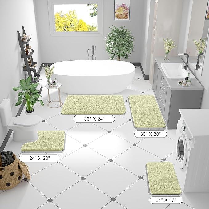 OLANLY Bathroom Rugs 30x20, Extra Soft Absorbent Chenille Bath Rugs, Rubber Backing Quick Dry, Machine Washable Bath Mats for Bathroom Floor, Tub and Shower, Home Decor Accessories, Vanilla - ModernBath