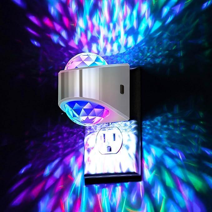 Night Lights Plug into Wall, Star Projector for Bedroom, Silver Night Light Projector for Kids, 9-Color RGB Galaxy Nightlight with Dusk to Dawn Sensor for Bathroom, Home Gaming Room Decor Gifts - ModernBath