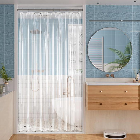 Titanker Plastic Shower Curtain Liner, Clear Shower Liner PEVA 60x78 Lightweight Waterproof Shower Curtains for Bathroom with Magnets and Rustproof Grommets - ModernBath