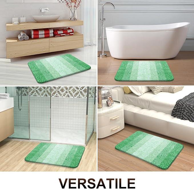 OLANLY Bathroom Rugs Mat 30x20, Extra Soft Absorbent Microfiber Bath Rugs, Rubber Backing, Quick Dry, Machine Washable Bath Mats for Bathroom Floor, Tub and Shower, Home Decor Accessories, Green - ModernBath