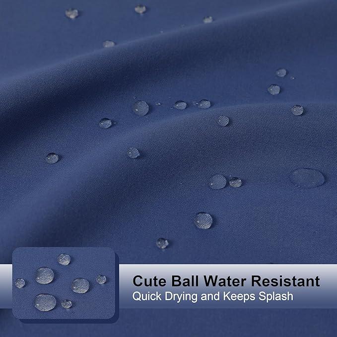 OVZME Zora Dusty Blue Shower Curtain for Bathroom, Fabric Shower Curtain Set with 12 Hooks - Soft Cloth Hotel Spa Quality, Water Repellent, Machine Washable Bath Curtain, Grommets Top, 72Wx72L - ModernBath