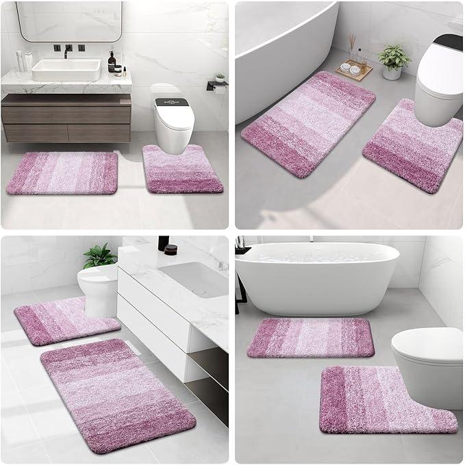 Arotive Microfiber Bathroom Rugs, Shaggy Soft and Absorbent Bath Rug, Non-Slip, Thick Plush Machine Washable Dry Bath Mats for Bathroom, Tub and Shower, 36x24, Purple, Rectangular - ModernBath